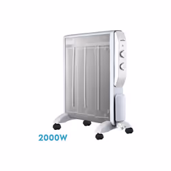 Radiateur électrique en mica from the ABRIGO series in WHITE/SILVER colour, made of metal, polycarbonate and mica. Doté d'une ...