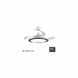 Fabrilamp 206491301, Ventilateur à lame domestique, Noir, Blanc, Plafond, Acrylonitrile-Butadiène-Styrène (ABS), Métal, Polyc ...