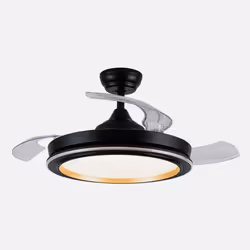 Fabrilamp 206491309, Ventilateur à lame domestique, Noir, Or, Plafond, Acrylonitrile-Butadiène-Styrène (ABS), Métal, Polycarb ...