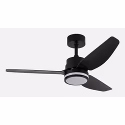 Fabrilamp 206791309, Ventilateur à lame domestique, Noir, Plafond, 45 dB, 200 tr/min, 112 cm