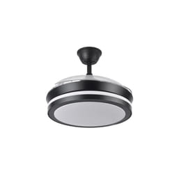 Akunadecor Ventilateur Sparta s noir, pales déployables avec led et moteur intégrés Dc - Fabrilamp