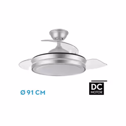 Ventilateur DC from the ESPARTA MINI series en métal, polycarbonate et ABS, de couleur SILVER avec threedetachable blades mad ...