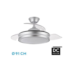 Fabrilamp - Ventilateur dc esparta mini silver 72w 6120lm 91d 3asp.d esp.3000-4000-6000k remote+tempor+memori