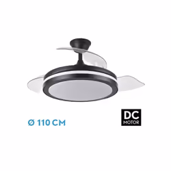 Ventilateur DC from de la série ESPARTA PLUS en métal, polycarbonate et ABS, de couleur NOIRE, avec trois pales très résistan ...