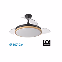 Ventilateur DC from the EVROS series en métal, polycarbonate et ABS, de couleur BLACK/HAAYA avec trois pales très résistantes ...