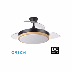 Ventilateur DC from the EVROS series en métal, polycarbonate et ABS, de couleur BLACK/HAAYA avec trois pales très résistantes ...