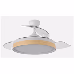 Fabrilamp 207091368, Ventilateur à lame domestique, Hêtre, Blanc, Plafond, 45 dB, 210 tr/min, 107 cm