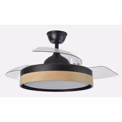 Fabrilamp 207091388, Ventilateur à lame domestique, Hêtre, Noir, Plafond, 45 dB, 210 tr/min, 107 cm