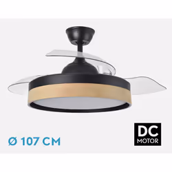 Fabrilamp 207091388 ventilateur Hêtre, Noir