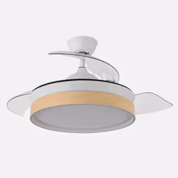 Fabrilamp 207099068, Ventilateur à lame domestique, Hêtre, Blanc, Plafond, Acrylonitrile-Butadiène-Styrène (ABS), Métal, Poly ...