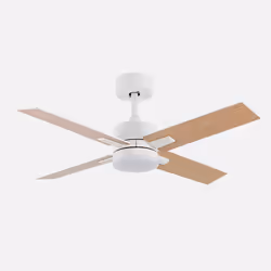 Fabrilamp Talco, Ventilateur à lame domestique, Hêtre, Blanc, Plafond, Acrylique, Métal, Polycarbonate (PC), 40 dB, 6100 m³