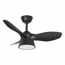 Fabrilamp 207391309, Ventilateur à lame domestique, Noir, Plafond, Acrylonitrile-Butadiène-Styrène (ABS), Métal, Polycarbonat ...