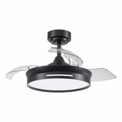 Fabrilamp MICENAS, Ventilateur à lame domestique, Noir, Plafond, 36 dB, 252 tr/min, 91 cm