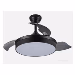Fabrilamp 158999002, Ventilateur à lame domestique, Noir, Plafond, 40 dB, 270 tr/min, 91 cm