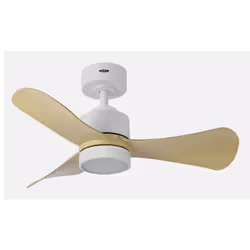 Fabrilamp 207791368, Ventilateur à lame domestique, Hêtre, Blanc, Plafond, 45 dB, 240 tr/min, 91 cm
