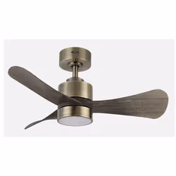 Fabrilamp 207791336, Ventilateur à lame domestique, Or, Chêne, Plafond, 45 dB, 240 tr/min, 91 cm
