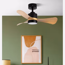 Fabrilamp 207791385 ventilateur Noir, Bois