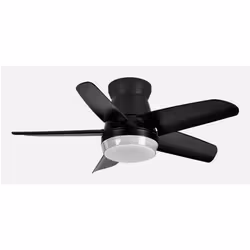 Fabrilamp 207991509, Ventilateur à lame domestique, Noir, Plafond, 43 dB, 240 tr/min, 91 cm