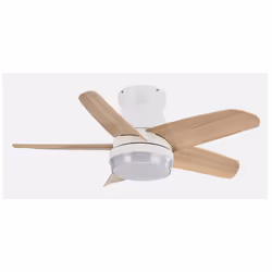 Fabrilamp 207991568, Ventilateur à lame domestique, Hêtre, Blanc, Plafond, 43 dB, 240 tr/min, 91 cm
