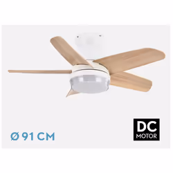Fabrilamp 207991568 ventilateur Hêtre, Blanc