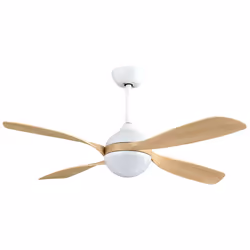 Fabrilamp LIVORNO, Ventilateur à lame domestique, Hêtre, Blanc, Plafond, 45 dB, 230 tr/min, 132 cm