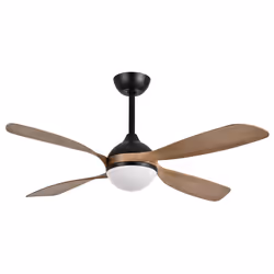 Fabrilamp LIVORNO, Ventilateur à lame domestique, Noir, Chêne foncé, Plafond, 45 dB, 230 tr/min, 132 cm