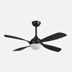 Fabrilamp 208191409, Ventilateur à lame domestique, Noir, Plafond, Panneaux MDF, Métal, Polycarbonate (PC), 45 dB, 8100 m³
