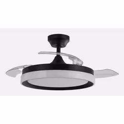 Fabrilamp 208491309, Ventilateur à lame domestique, Noir, Plafond, 47 dB, 250 tr/min, 107 cm