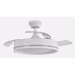 Fabrilamp 208691301, Ventilateur à lame domestique, Blanc, Plafond, 47 dB, 9500 m³, 250 tr/min