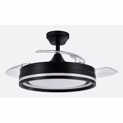 Fabrilamp 208691309, Ventilateur à lame domestique, Noir, Plafond, 47 dB, 9500 m³, 250 tr/min