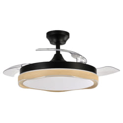 Fabrilamp 208791385 ventilateur Noir, Transparent, Blanc, Bois