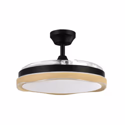 Fabrilamp 208791385 ventilateur Noir, Transparent, Blanc, Bois