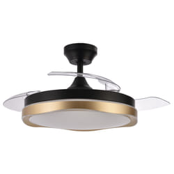 Fabrilamp 208791316 ventilateur Noir, Or, Transparent, Blanc