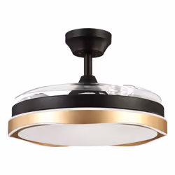 Fabrilamp 208791316 ventilateur Noir, Or, Transparent, Blanc