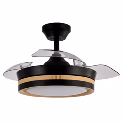 Fabrilamp Viper, Ventilateur à lame domestique, Noir, Transparent, Bois, Plafond, 45 dB, 7000 m³, 270 tr/min
