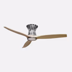 Fabrilamp BALTIR, Ventilateur à lame domestique, Hêtre, Nickel, Plafond, 38 dB, 7140 m³, 189 tr/min