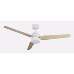 Fabrilamp 212391368, Ventilateur à lame domestique, Hêtre, Blanc, Plafond, 39 dB, 225 tr/min, 132 cm