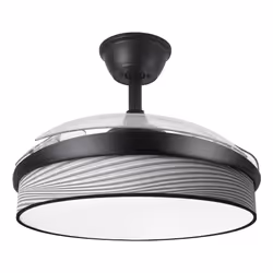 Fabrilamp Moda, Ventilateur à lame domestique, Noir, Gris, Transparent, Plafond, 45 dB, 9953 m³, 260 tr/min