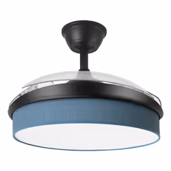 Fabrilamp Moda, Ventilateur à lame domestique, Noir, Bleu, Transparent, Plafond, 45 dB, 9953 m³, 260 tr/min