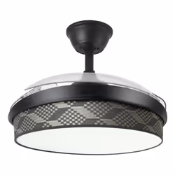 Fabrilamp Moda, Ventilateur à lame domestique, Noir, Gris, Transparent, Plafond, 45 dB, 9953 m³, 260 tr/min