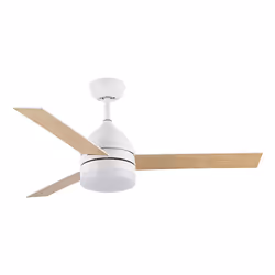 Fabrilamp LEGIO, Ventilateur à lame domestique, Hêtre, Blanc, Plafond, 43,5 dB, 295 tr/min, 107 cm