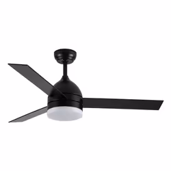 Fabrilamp LEGIO, Ventilateur à lame domestique, Noir, Chêne, Plafond, 43,5 dB, 295 tr/min, 107 cm