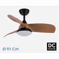 Fabrilamp 212991385 ventilateur Noir, Bois