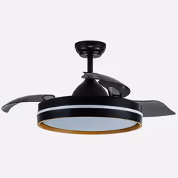Fabrilamp NALON, Ventilateur à lame domestique, Noir, Bois, Plafond, 40 dB, 4500 m³, 270 tr/min