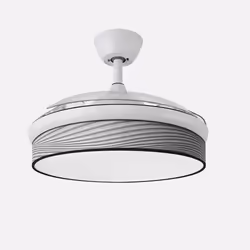 Fabrilamp Moda, Ventilateur à lame domestique, Gris, Transparent, Blanc, Plafond, 40 dB, 4500 m³, 270 tr/min