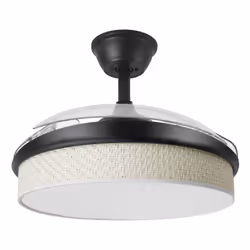 Fabrilamp Moda, Ventilateur à lame domestique, Noir, Transparent, Blanc, Plafond, 40 dB, 4500 m³, 270 tr/min