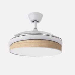 Fabrilamp Moda, Ventilateur à lame domestique, Naturel, Transparent, Blanc, Plafond, 40 dB, 4500 m³, 270 tr/min