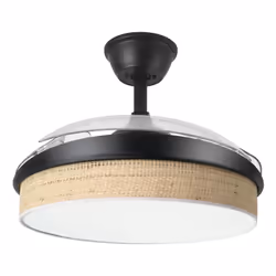 Fabrilamp Moda, Ventilateur à lame domestique, Noir, Naturel, Transparent, Plafond, 40 dB, 4500 m³, 270 tr/min