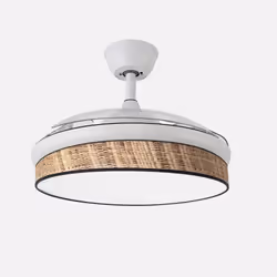 Fabrilamp Moda, Ventilateur à lame domestique, Noir, Transparent, Blanc, Bois, Plafond, 40 dB, 4500 m³, 270 tr/min