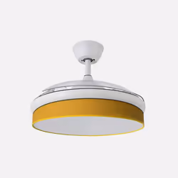 Fabrilamp Moda, Ventilateur à lame domestique, Transparent, Blanc, Jaune, Plafond, 45 dB, 9953 m³, 260 tr/min